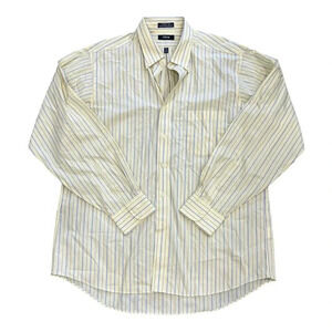 Izod Yellow Striped Dress Shirt XLarge